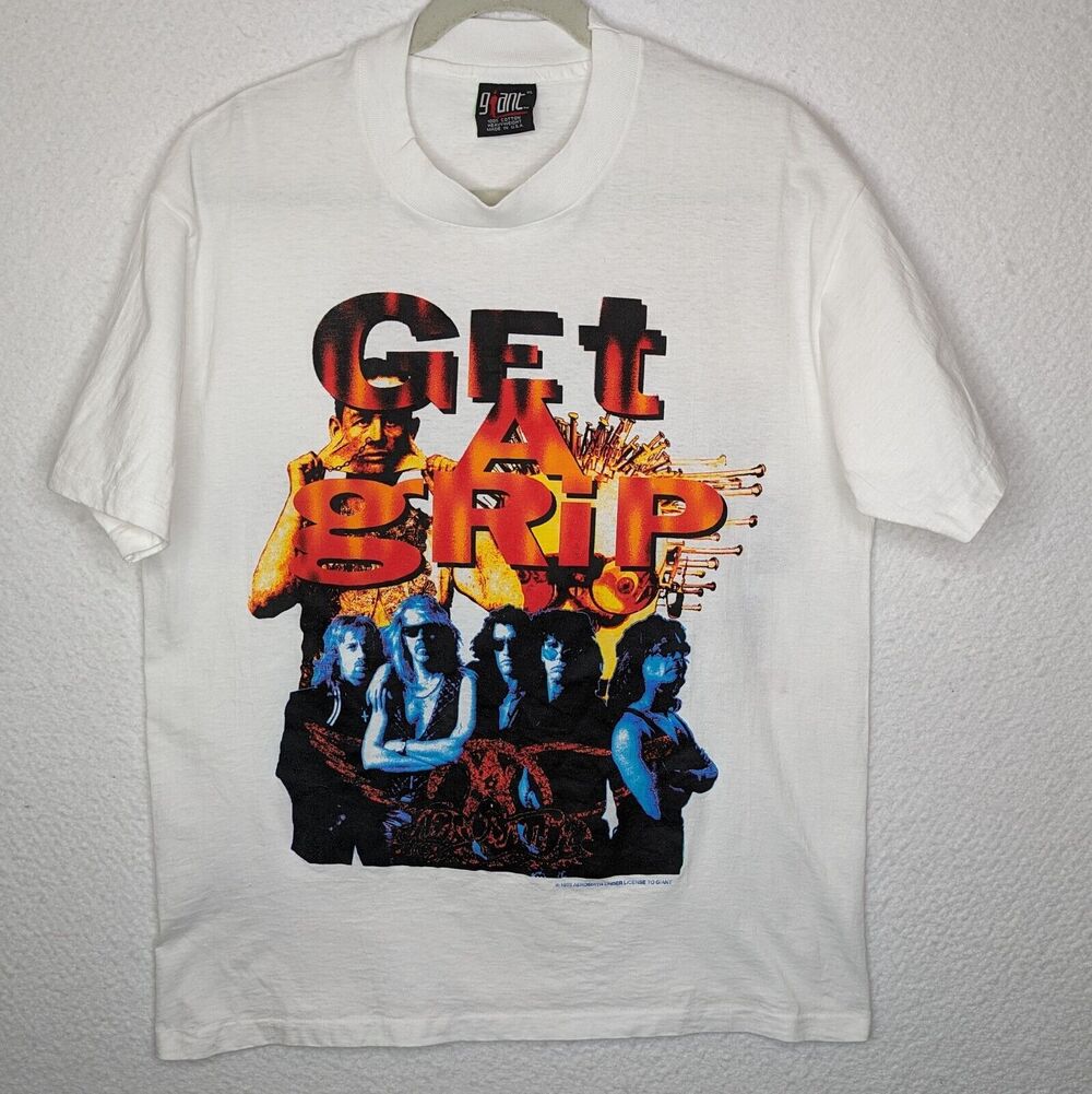 Vtg 90s Aerosmith 1993 Get a Grip World Tour Concert T Shirt Size XL Giant Label